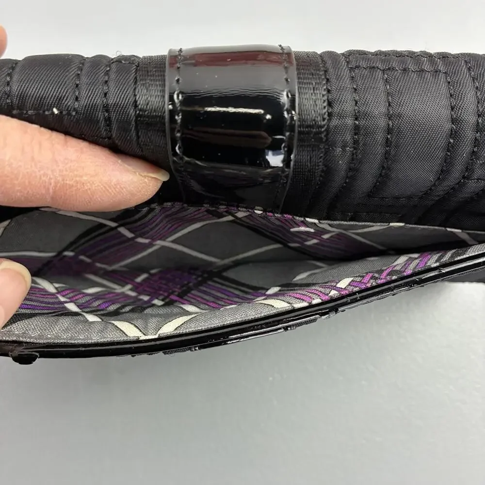 Vera Bradley Black Quilted Women's Wallet with Patent Leather Strap - Picture 3 of 8